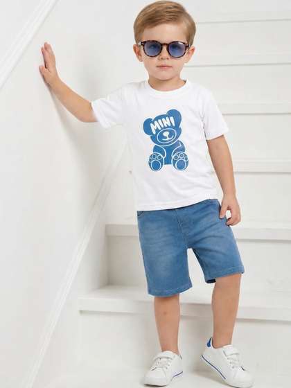 S B STAR BOYZ Unisex
                    Kids Printed T-shirt with Shorts