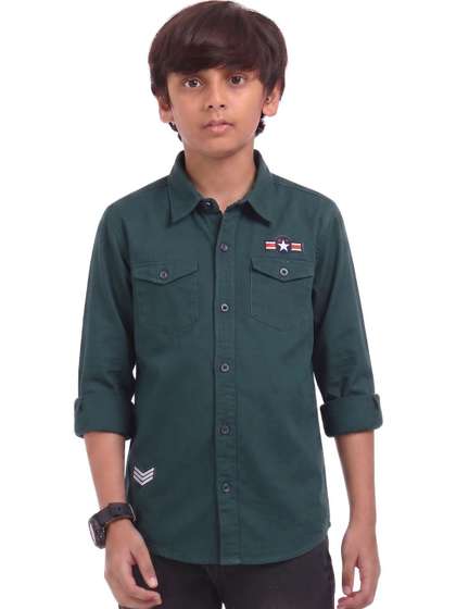 RS Fashions Boys Spread
                    Collar Comfort Cotton Casual Shirt
