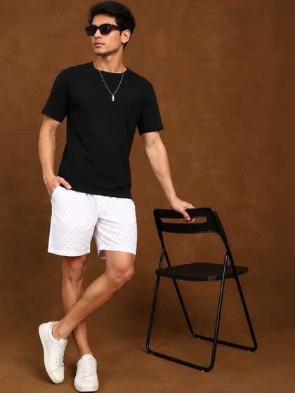 HERE&NOW Men
                        Printed Linen Shorts