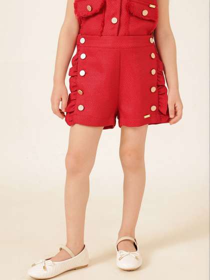One Friday Girls Printed
                    High-Rise Shorts