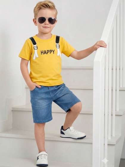 HOUSE OF STAR BOYZ
                    Unisex Kids Printed T-shirt with Shorts