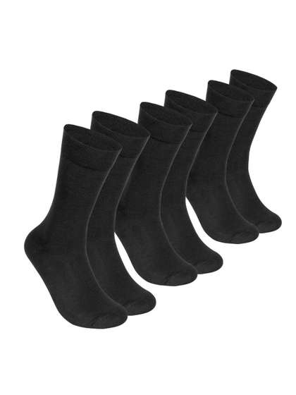 Supersox Men Pack of
                        3 Black Solid Calf-Length Formal Socks