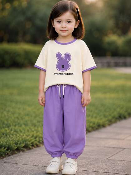 FOREVER FRIDAY Girls
                    Printed T-shirt with Trousers