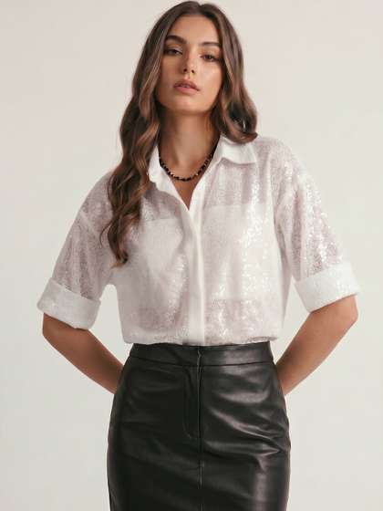 Phosphorus Sequin Oversized Shirt