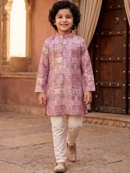 Aj DEZInES Boys Ethnic
                    Motifs Printed Regular Kurta with Pyjamas