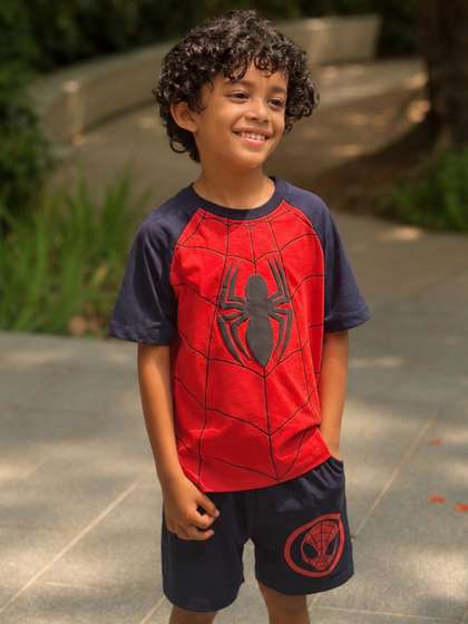 Nap Chief Kids Unisex
                      Marvel Classic Spiderman Printed T-Shirt With
                      Shorts