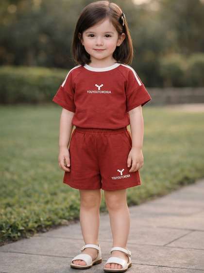 FOREVER FRIDAY Girls
                    Printed T-shirt with Shorts