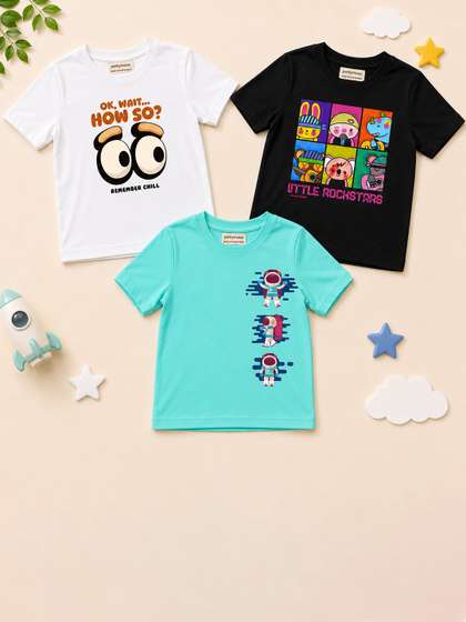 Perkymoon Unisex Kids
                    Cotton Tshirts