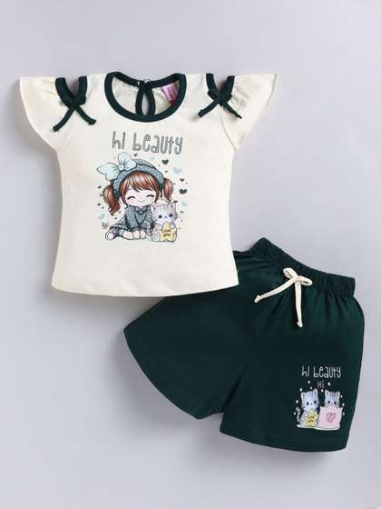 NEON Girls Printed
                      T-shirt with Shorts
