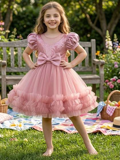 Dripteen Puff Sleeve
                    A-Line Dress