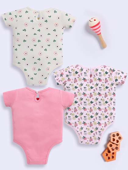 SUPER SQUAD Infant Set
                      Of 3 Printed Cotton Bodysuit