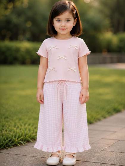 FOREVER FRIDAY Girls
                    Embellished T-shirt with Palazzos