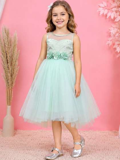 Toy Balloon kids
                      Applique Net Fit & Flare Dress