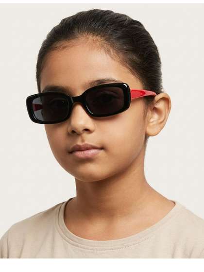 Biglilpeople Unisex Kids
                    Black Lens & Red Square Sunglasses