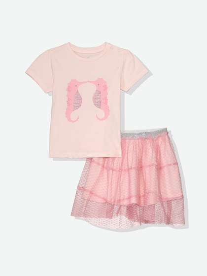 mothercare Girls Printed
                    Top with Skirt