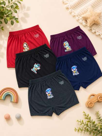 DRAKO Infants Boys
                      Pack of 5 Cotton Mid-Rise Basic Briefs