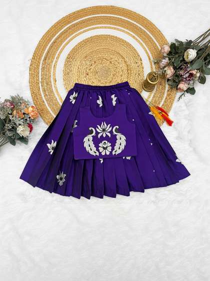 FELIZ THE DESIGNER
                    STUDIO Girls Embroidered Thread Work Ready to Wear
                    Lehenga &