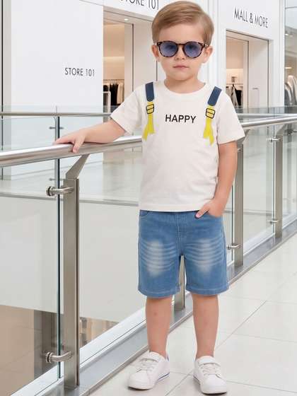 STAR BOYZ APPAREL Kids
                      Printed T-shirt With Shorts