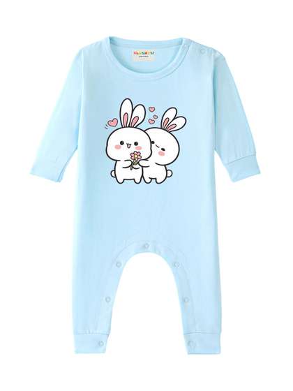 BLUSHES Infants Printed
                    Pure Cotton Round Neck Romper