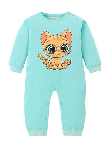 BLUSHES Infants Printed
                    Pure Cotton Round Neck Romper