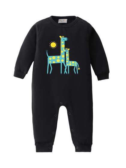 BLUSHES Infants Printed
                    Pure Cotton Round Neck Romper