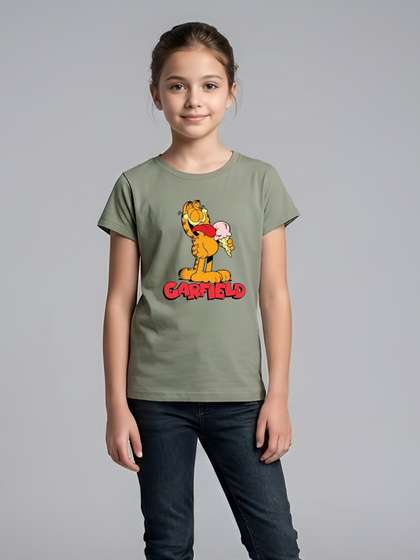 YK X Minute Mirth Girls
                    Garfield Printed Regular Fit T-shirt