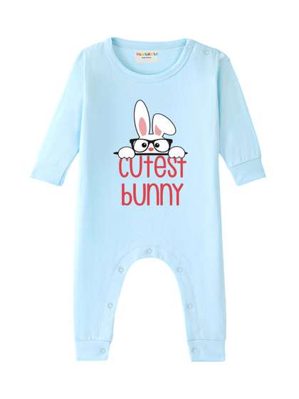 BLUSHES Infants Printed
                    Pure Cotton Round Neck Romper