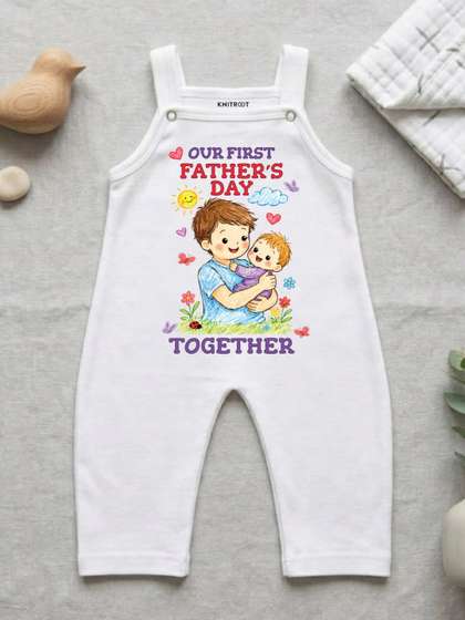 KNITROOT Kids Graphic
                    Cotton Ankle Length Dungarees