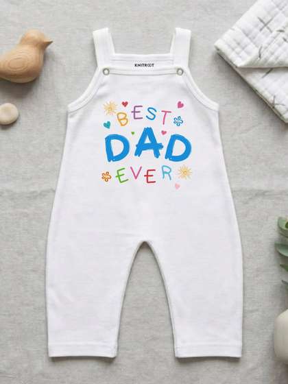 KNITROOT Infants
                      Typography Ankle Length Dungarees