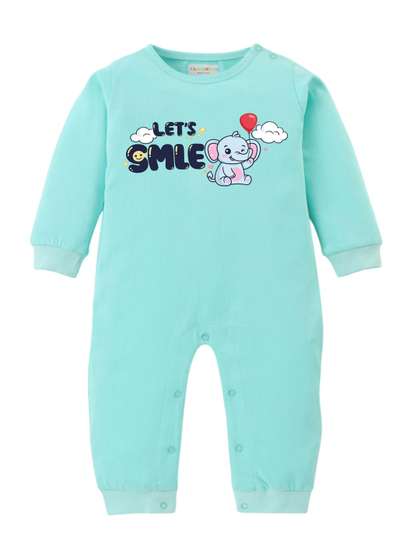 BLUSHES Infants Printed
                    Pure Cotton Round Neck Romper