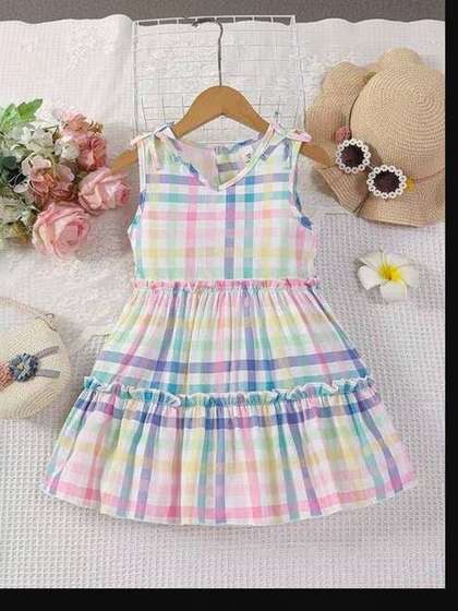 BAESD Floral Checked Fit
                    & Flare Dress