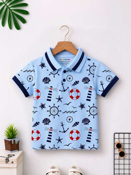 YK X Trampoline Boys
                    Printed Polo Collar T-shirt
