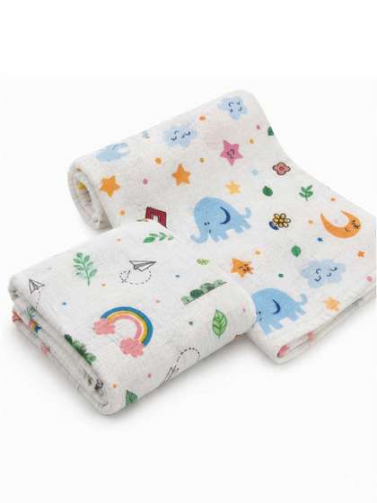 Motherly Set Of 2 Baby
                    Swaddle, Burp Cloth & Bath Towel