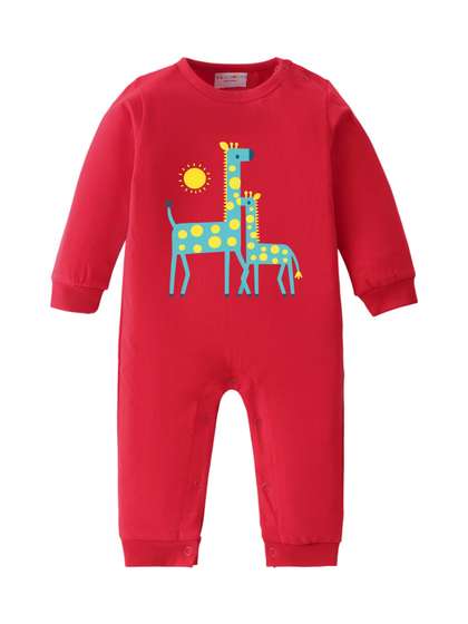 BLUSHES Infants Printed
                    Pure Cotton Round Neck Romper