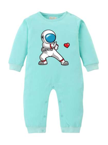BLUSHES Infants Printed
                    Pure Cotton Round Neck Romper