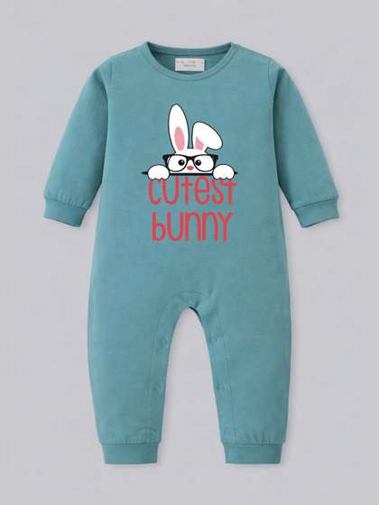 BLUSHES Infants Printed
                    Pure Cotton Round Neck Romper