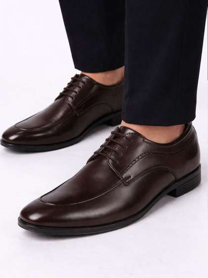 FAUSTO Men Round Toe
                        Lace-Ups Derbys Formal Shoes