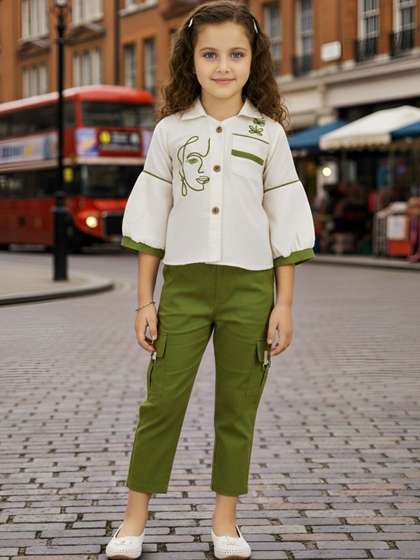 Lei-Chie Girls Printed
                    Shirt with Trousers