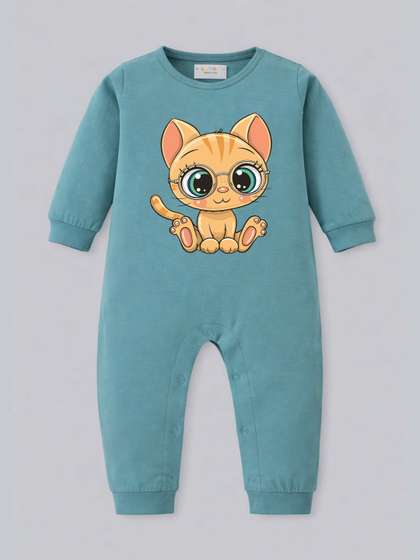 BLUSHES Infants Printed
                    Pure Cotton Round Neck Romper