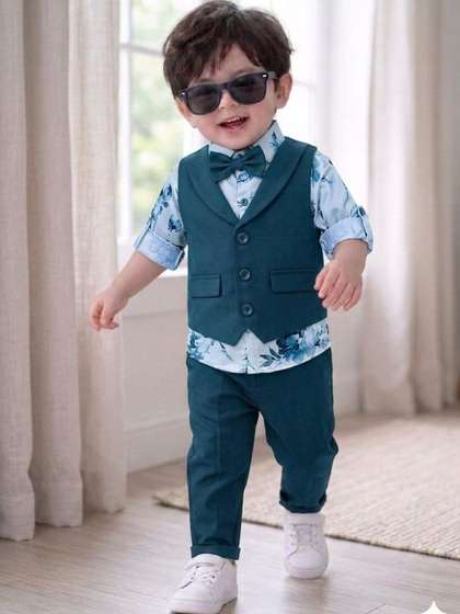 NEMI CREATION Boys
                    Printed Shirt with Trousers