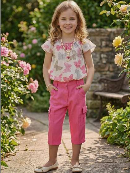 Lei-Chie Girls Printed
                    Top with Capris