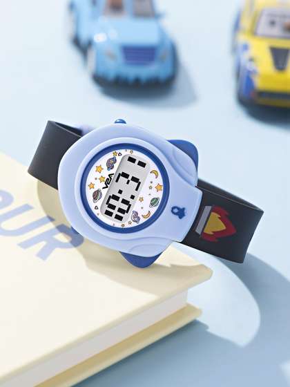 V2A Unisex Kids Printed
                    Dial & Straps Digital Watch DK24206-Blk-Blu