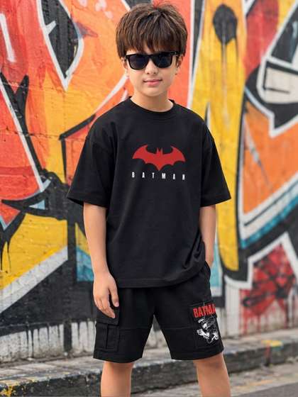 Nap Chief Kids Unisex
                    Batman Core Printed T-shirt With Cargo Shorts