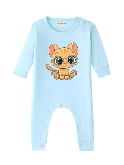 BLUSHES Infants Printed
                    Pure Cotton Round Neck Romper