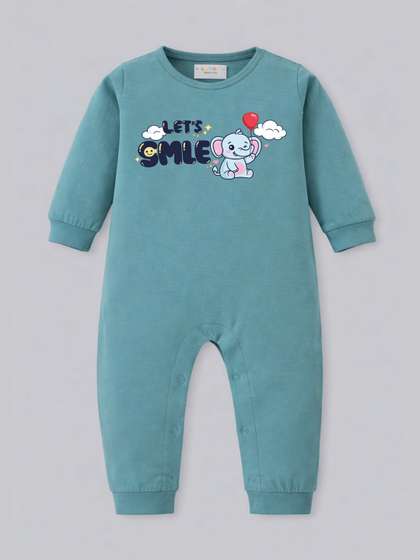 BLUSHES Infants Printed
                    Pure Cotton Round Neck Romper