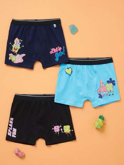 Button Bear Boys Pack of
                    3 Cotton Printed Trunks