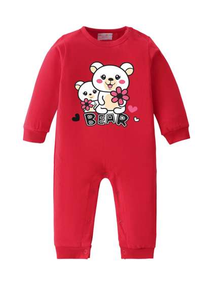 BLUSHES Infants Printed
                    Pure Cotton Round Neck Romper