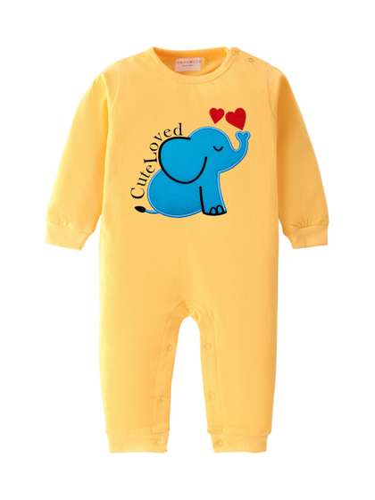 BLUSHES Infants Printed
                    Pure Cotton Round Neck Romper