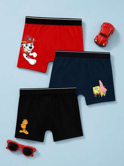 Button Bear Boys Pack of
                    3 Cotton Assorted Printed Trunks