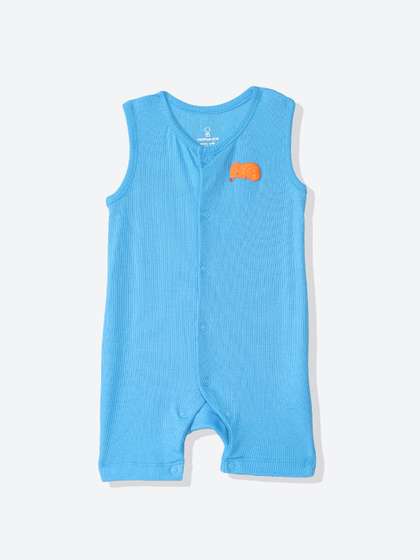 Mothercare Boys Solid
                    Textured Sleeveless Romper